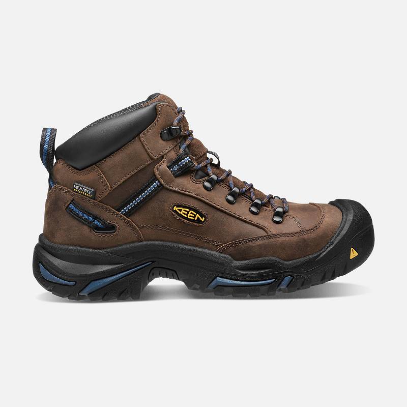 Keen Braddock AL Waterproof Mid Steel Toe Arbeitsschuhe Herren DE-63942 Bison/Ensign Blue - Keen Her